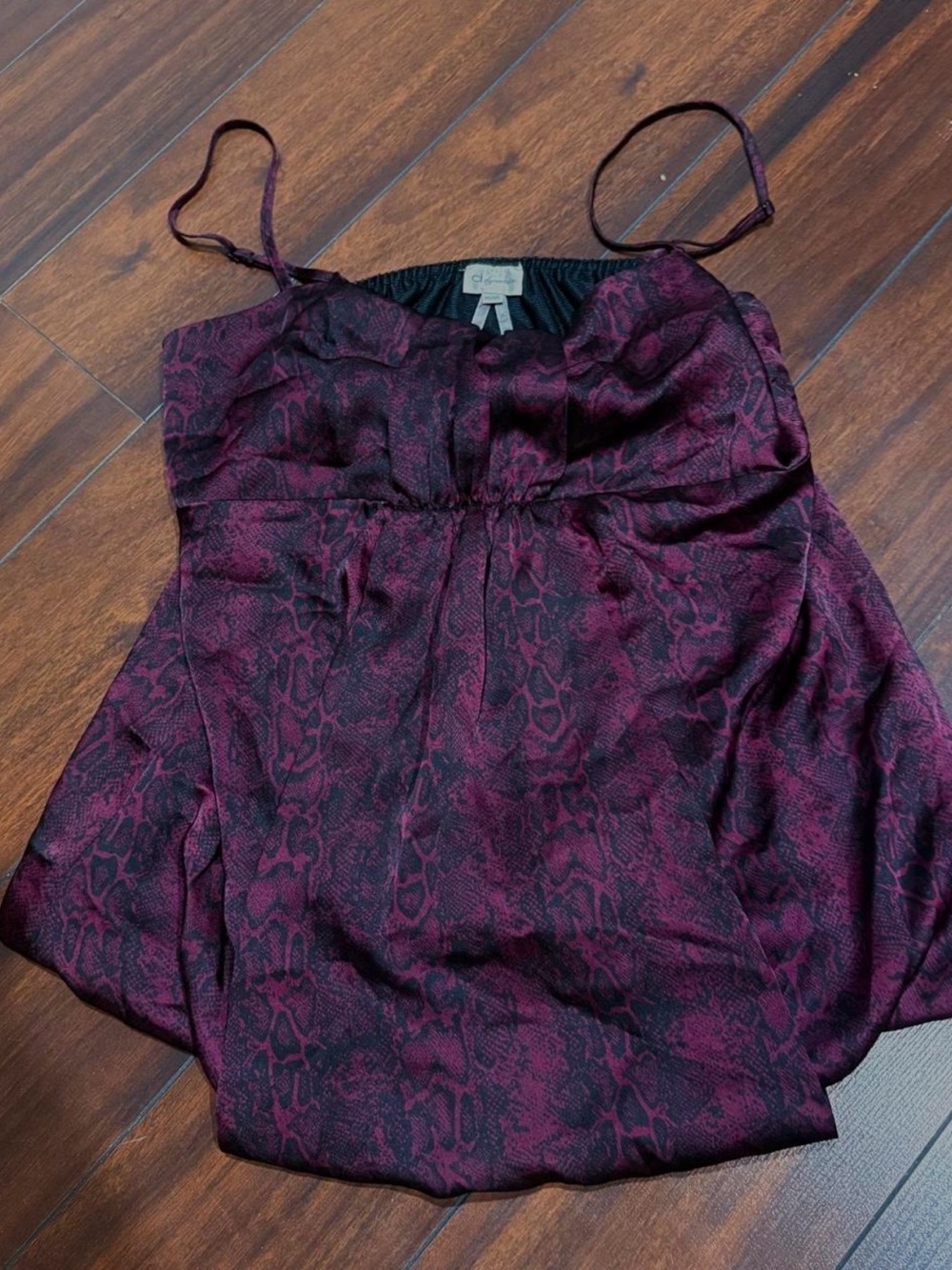 Vintage Dynamite Purple & Black Snake-Print Spaghetti-Strap Cami